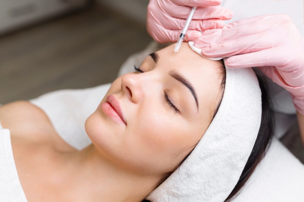 A professional Botox session performed by a specialist for wrinkle treatment.